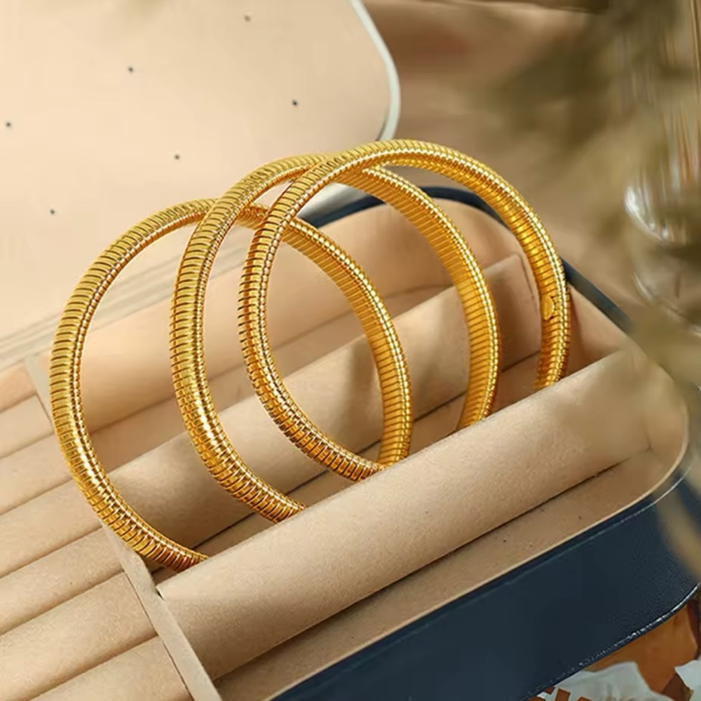 Aurora 18K Gold Stainless Steel Waterproof Slake Bracelet - Picture 12 of 13